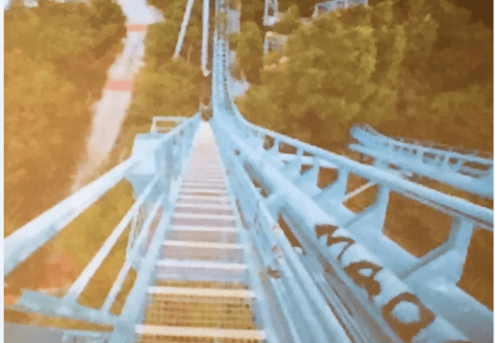 Drop of a roller coaster